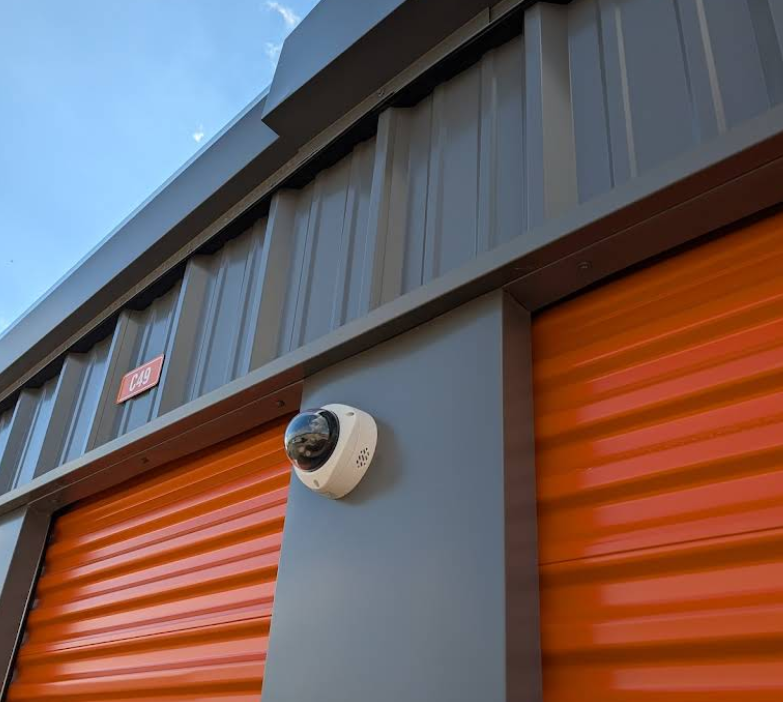 Security camera at storage facility